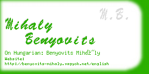 mihaly benyovits business card